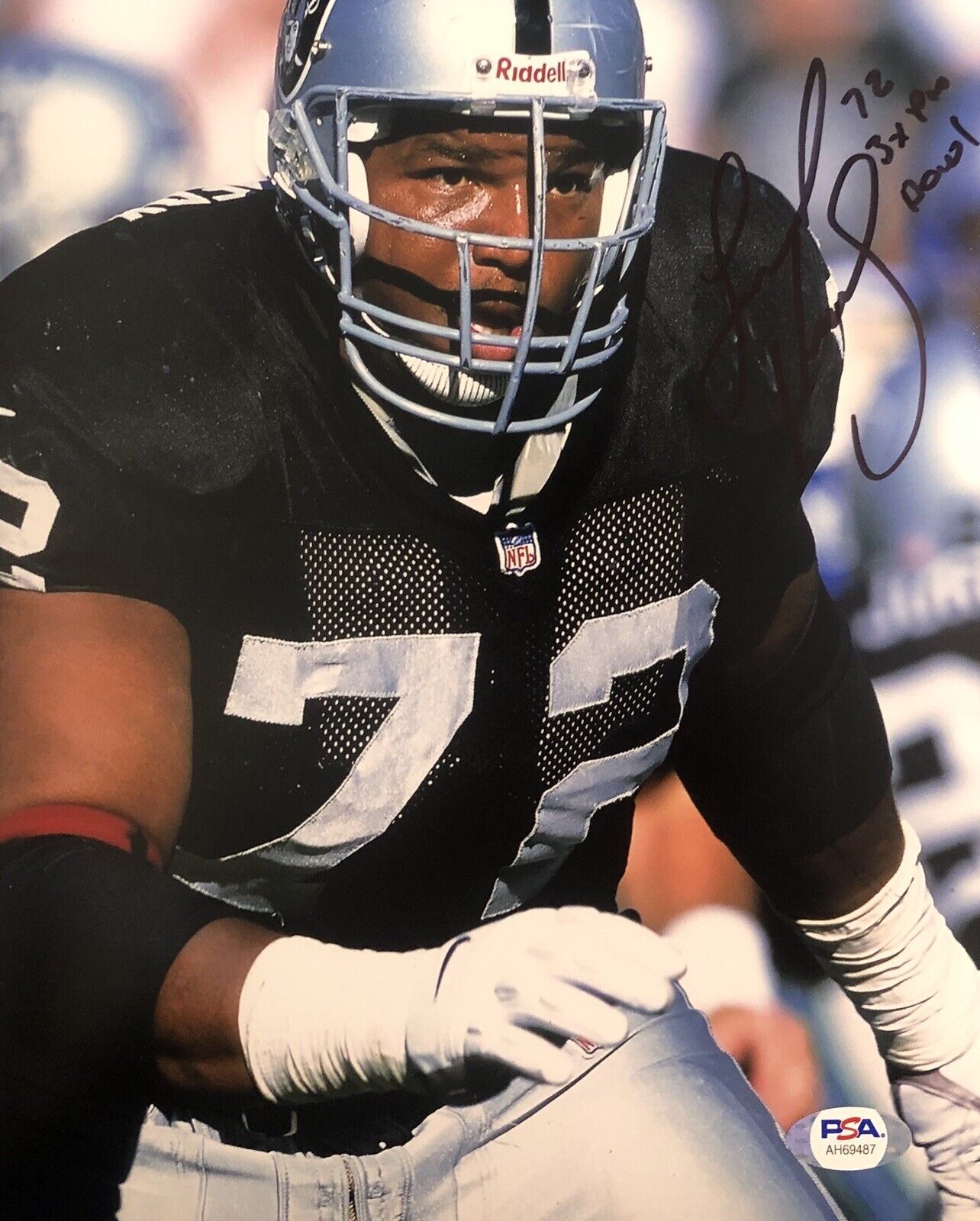 Lincoln Kennedy Signed Autographed Los Angeles Raiders 8x10 Photo Poster painting Psa/Dna