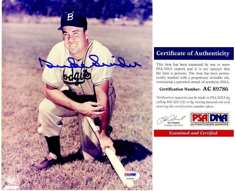 Duke Snider Signed Autographed Brooklyn Dodgers 8x10 Photo Poster painting Deceased + PSA/DNA