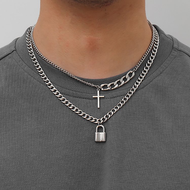 Hip Hop Titanium Cross Necklace