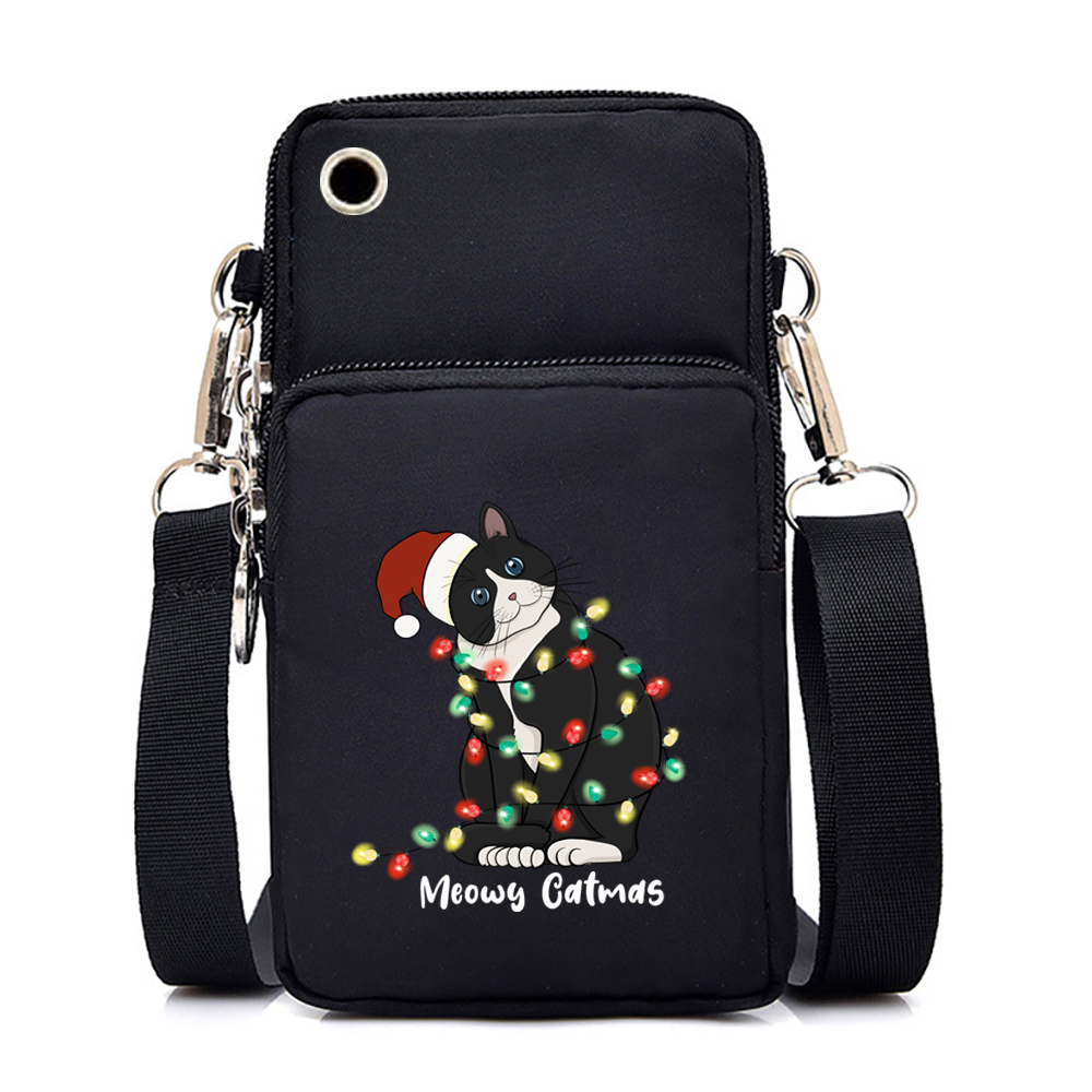 Starwintime Mini Mobile Phone Bag Christmas Sloth Xmas Lights CrossBody Bag Harajuku Animal Christmas Purse Women Shoulder Bag Handbag Women's shoulder bags