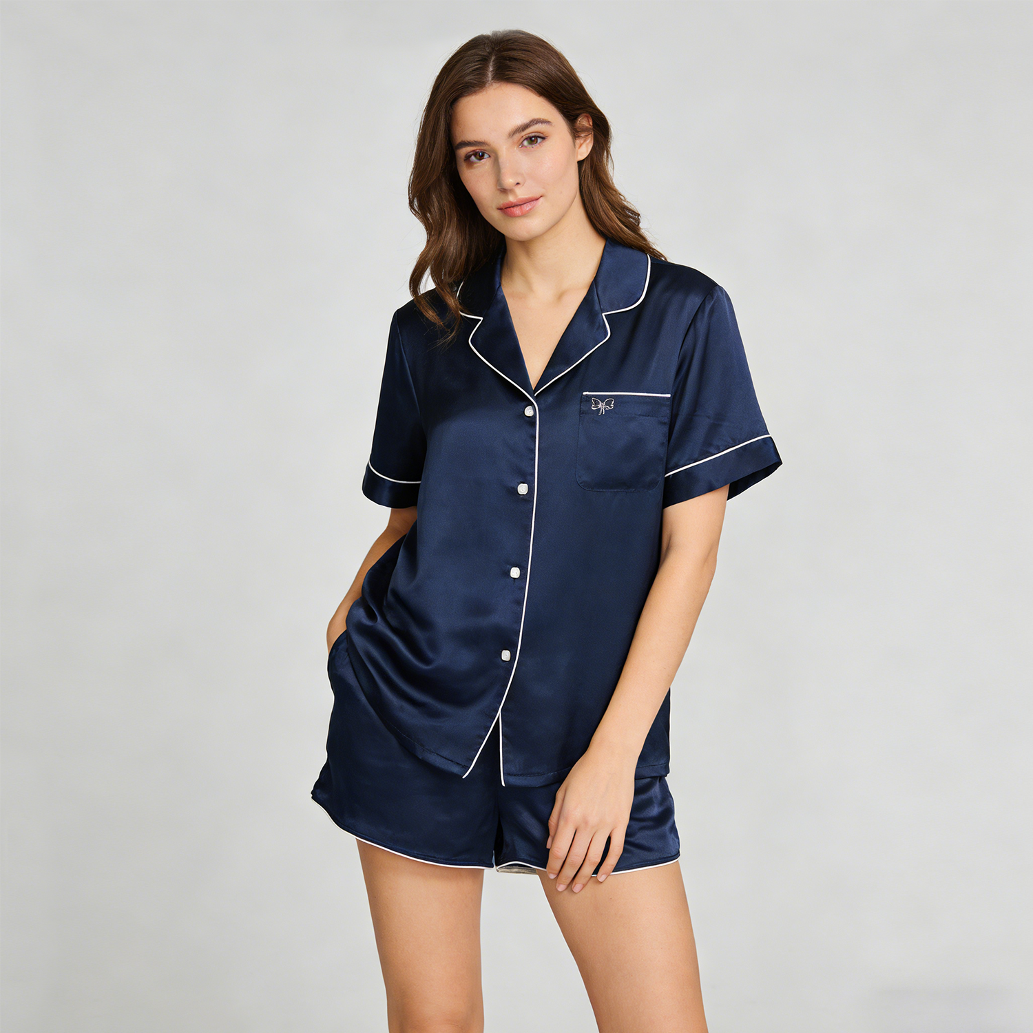 22 Momme Short Silk Pajamas REAL SILK LIFE