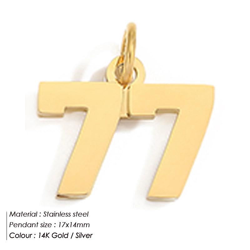 1 Piece 14*17mm 8 * 14mm 304 Stainless Steel 14K Gold Plated Number Pendant Jewelry Accessories