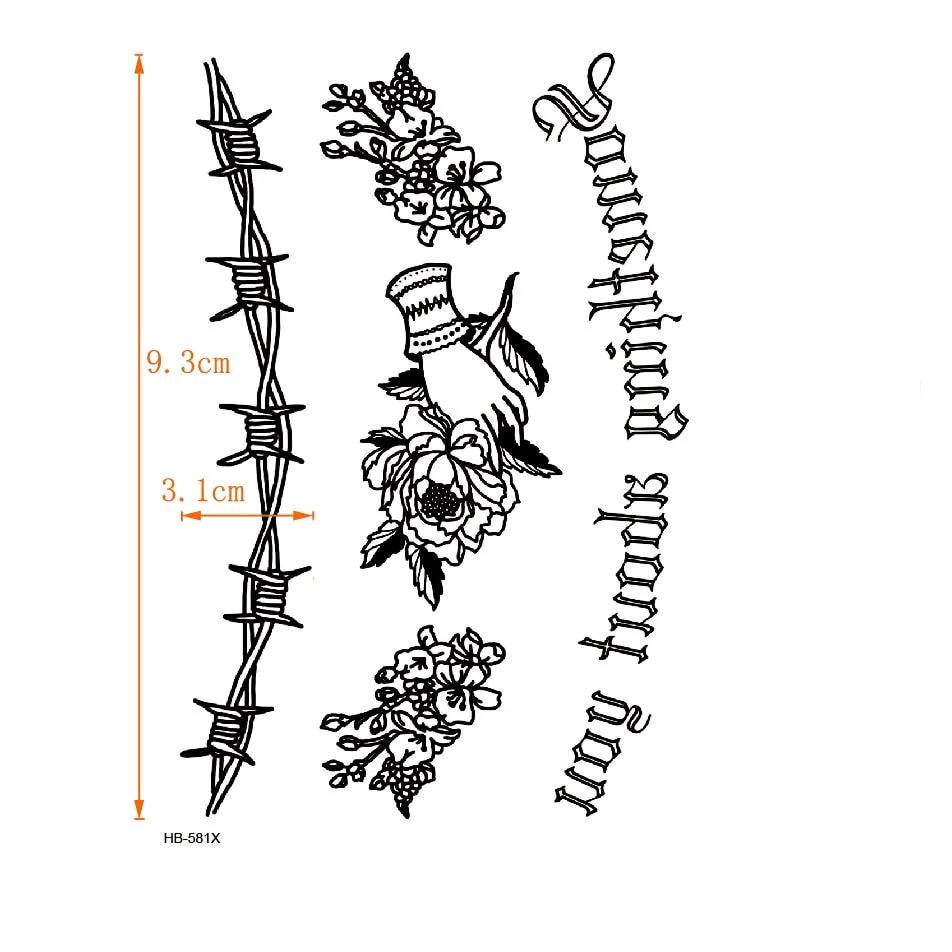 Something about you Waterproof Temporary Tattoo sticker Flower body art tatoo sleeve men Glitter tattoos Men tatuajes temporales