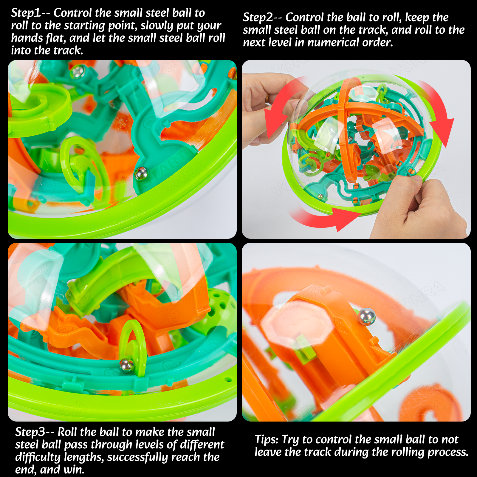 Tegooe Tegooe 3D Maze Puzzle Ball Game with 100 Obstacles - Brain Teaser Logic Toy for Kids and Teens