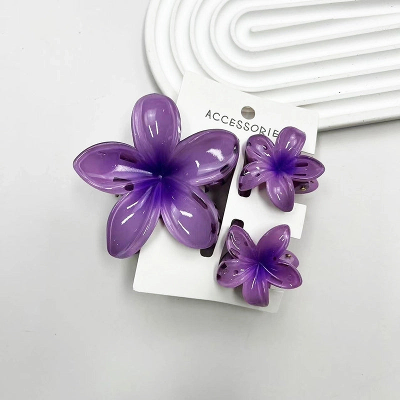 Vacation Modern Style Women’s Flower Resin Hair Claws