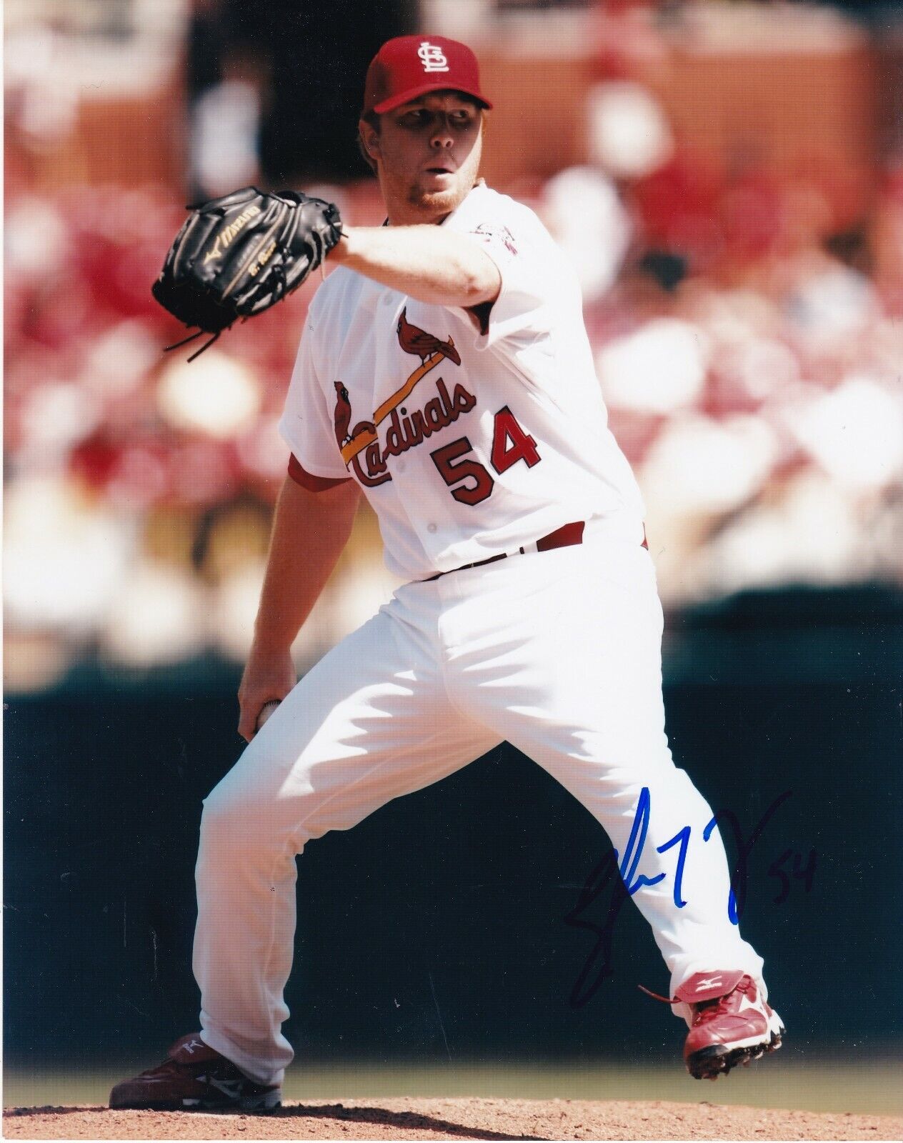 BLAINE BOYER ST. LOUIS CARDINALS ACTION SIGNED 8x10