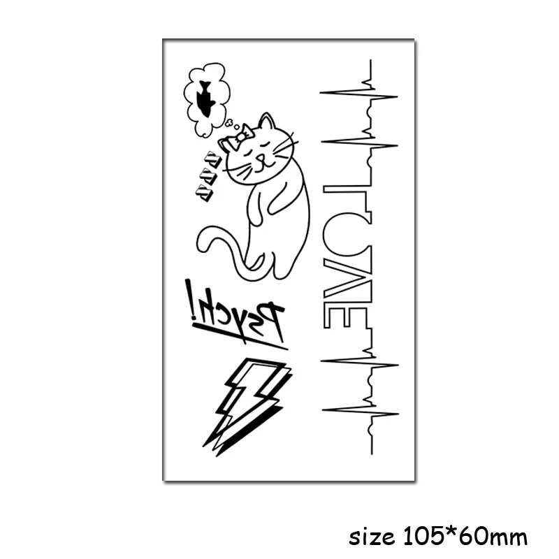 Temporary Tattoo Stickers Sexy Cross English Alphabet Line Fake Tatto Waterproof Tatoo Hand Leg Belly Small Size for Women Men