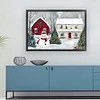 Winter Snowman And Cottage-11CT Stamped Cross Stitch 60*40cm/23.62*15.75in