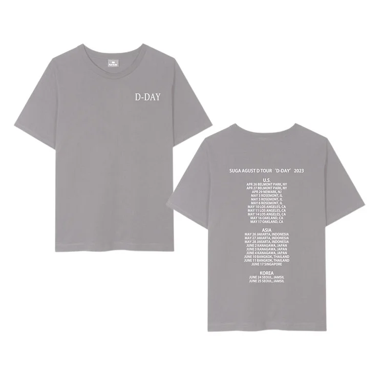 BTS SUGA Agust D TOUR 'D-DAY' in LA Soundtrack Printed T-shirt