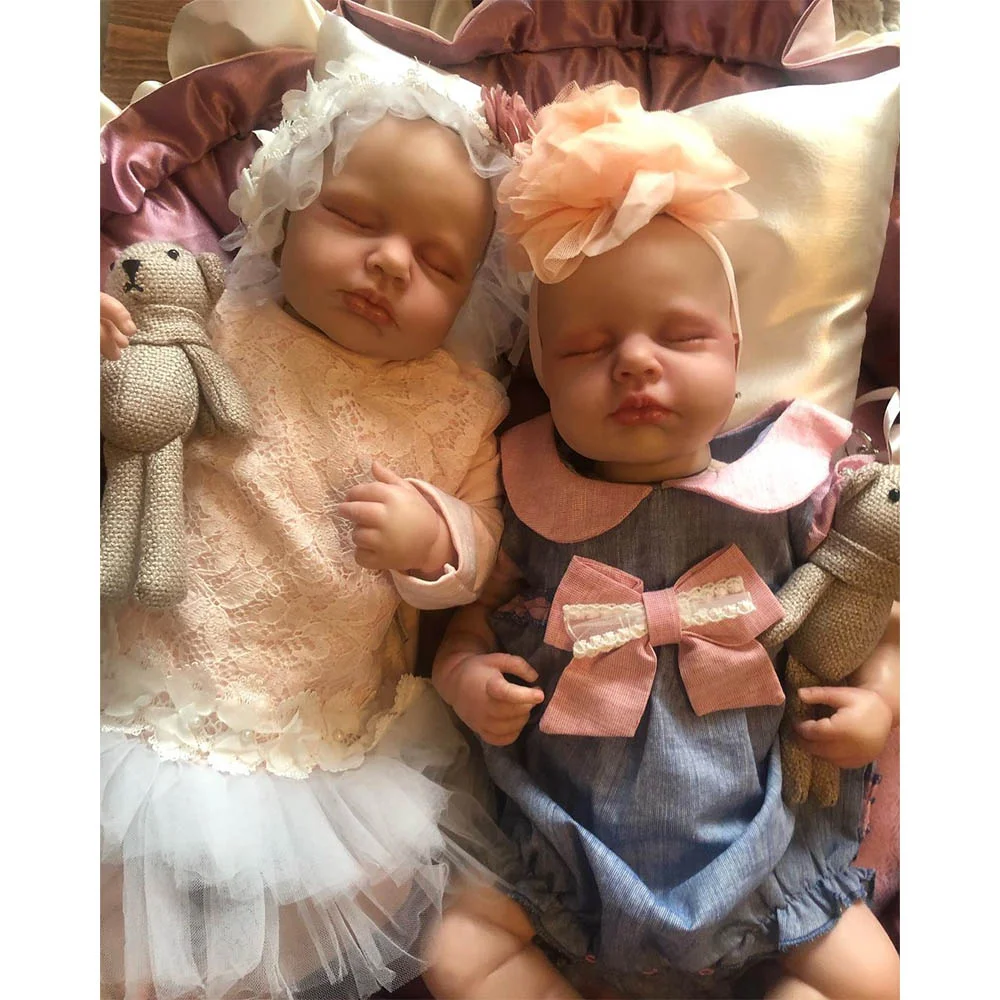 [New 2024]Heartbeat & Sound 20" Reborn Lifelike Asleep Baby Girl Norah & Alexandra Cloth Body Reborn Doll, With Pacifier And Bottle -Creativegiftss® - [product_tag] RSAJ-Creativegiftss®