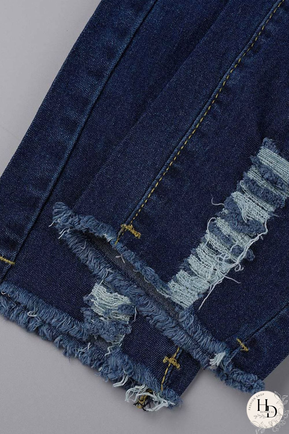 Black Fashion Casual Solid Ripped Plus Size Jeans