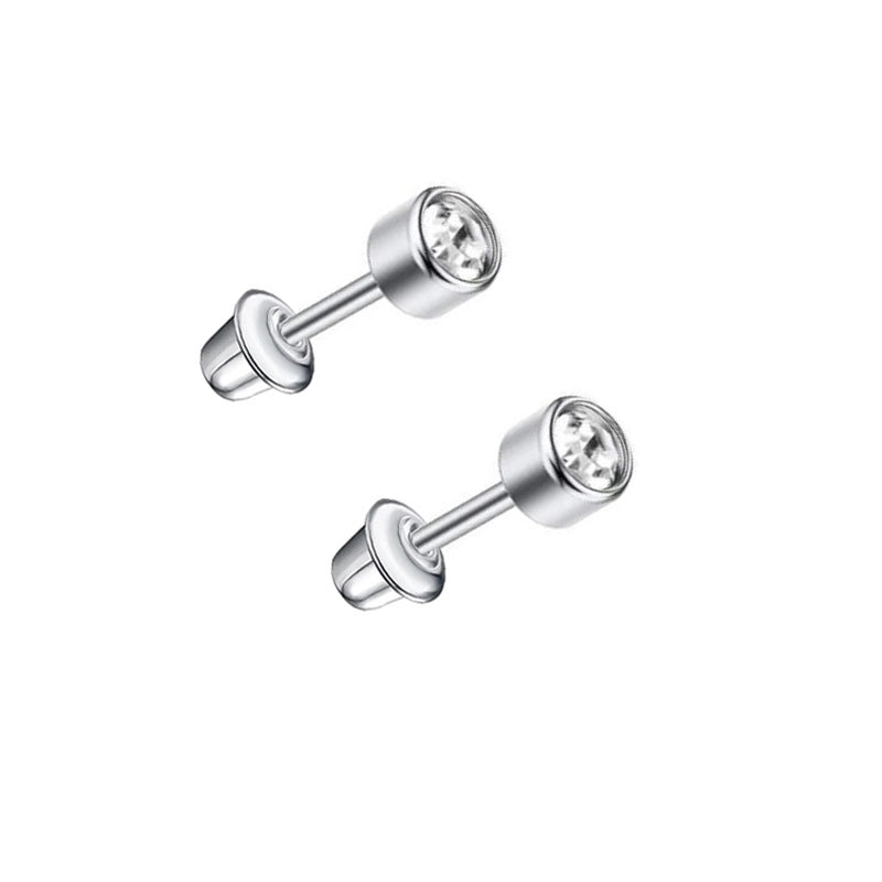 1 Pair Minimalist Cross Star Butterfly Plating Inlay Stainless Steel Zircon Ear Studs