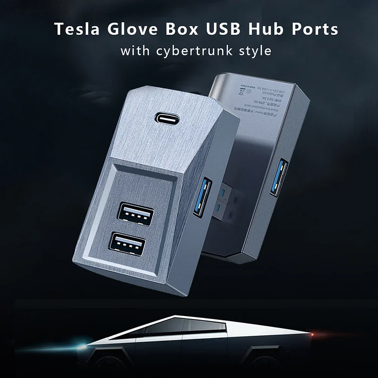 For Tesla Model 3/Y USB Hub 4 IN 1 Dock Station Center Console