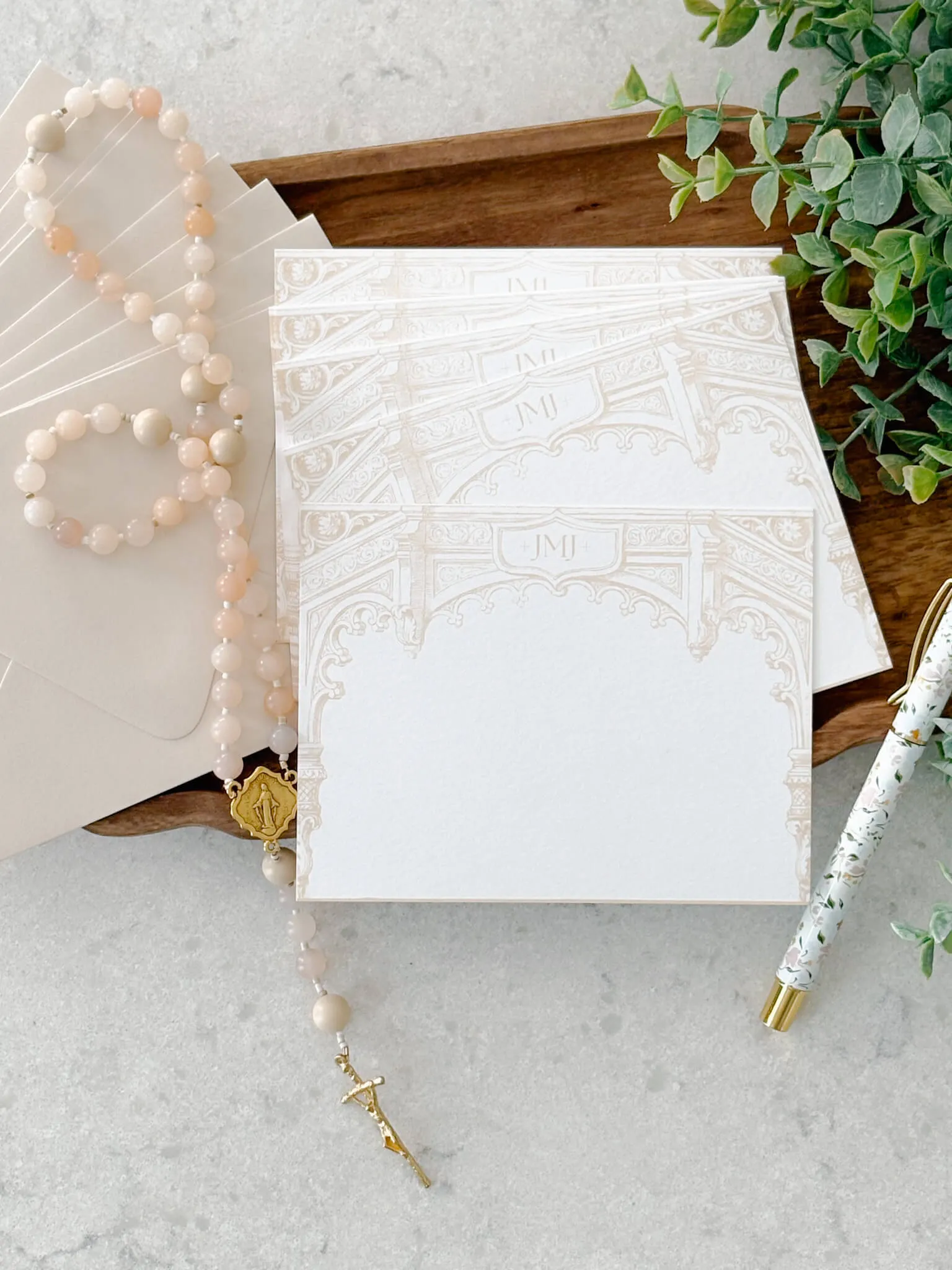 J+M+J Catholic Stationery Set