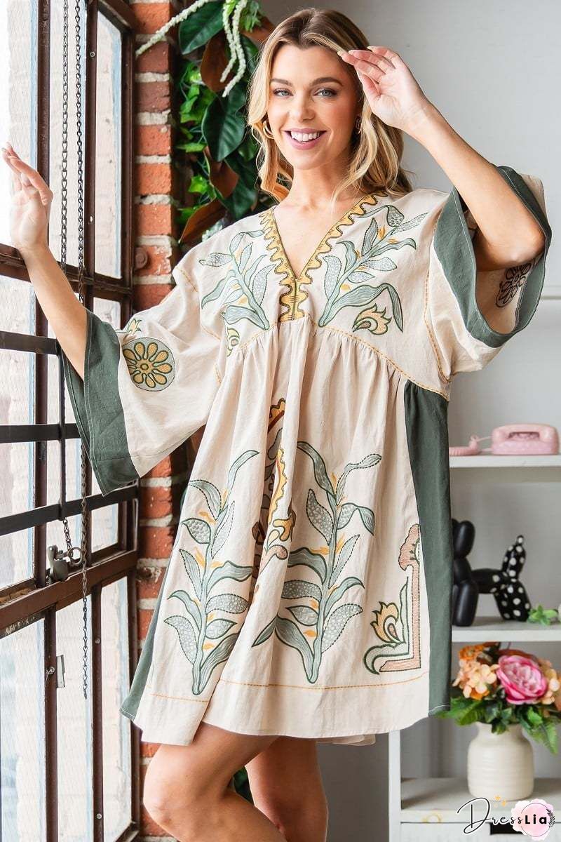 Vacation Long Sleeve Woven Dress
