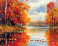 Autumn's Calm Embrace &ndash; Diamond Painting