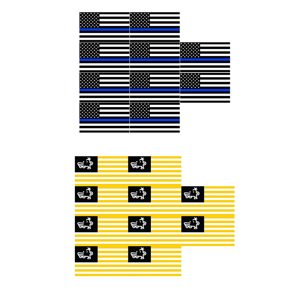 

10pcs 4.5x2.5 inch Car Stickers US America Flag Auto Laptop Helmet Decals, Type2, 501 Original