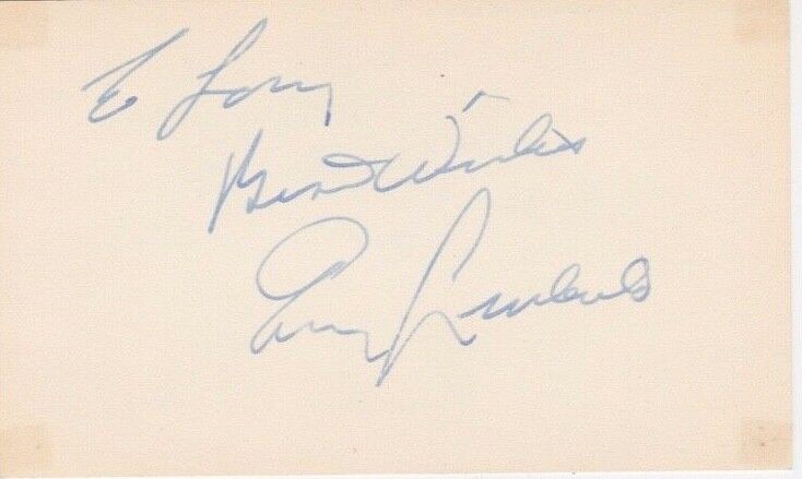 Signed Original Index Card of Guy Lombardo