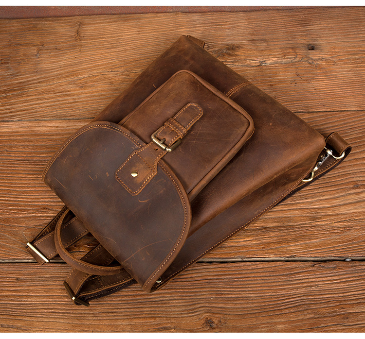 Top View of Woosir Womens Brown Leather Backpack