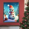>SALE<5D DIY Full Round Drill Diamond Painting Snowy Windy Snowman Kit Decor 30x40cm