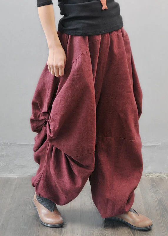 Plus Size Mulberry Pockets Lantern Pants Spring