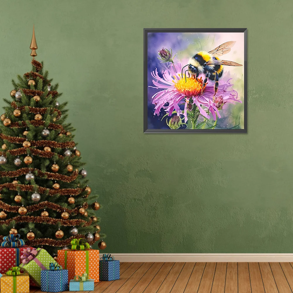 Diamond Painting - Full Round Drill - Flower Bee(Canvas|30*30cm)