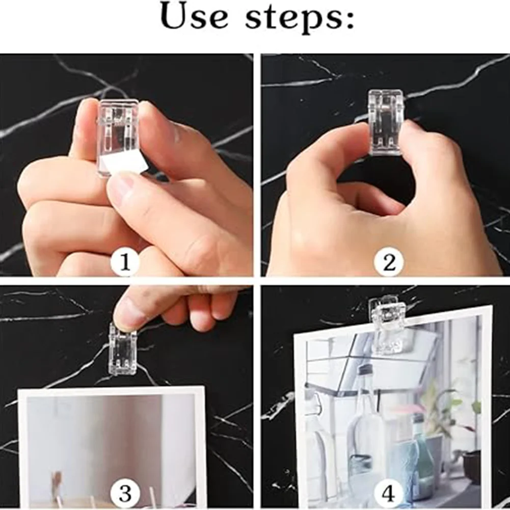 6pcs DIY Heart Acrylic Diamond Painting Sticky Clips for Poster Photo Light