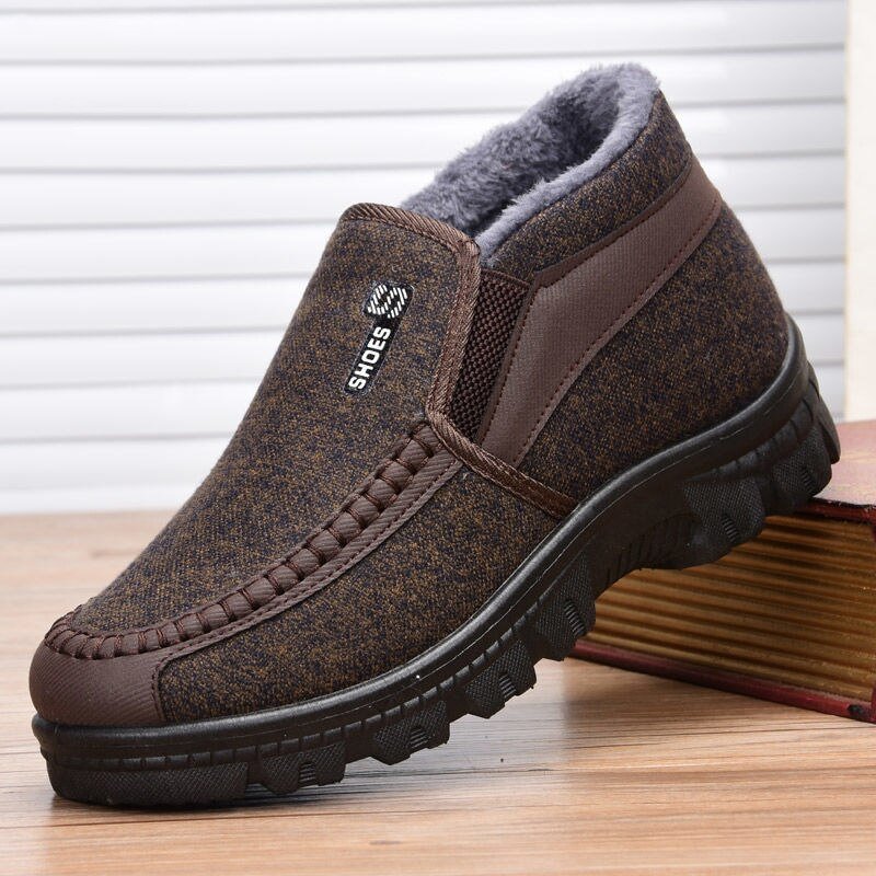 Winter Snow Boots New Fashion Bottom Men's Cotton Boots High Quality Non-slip Soft Cotton Shoes Outddor Footwear Cotton Boots