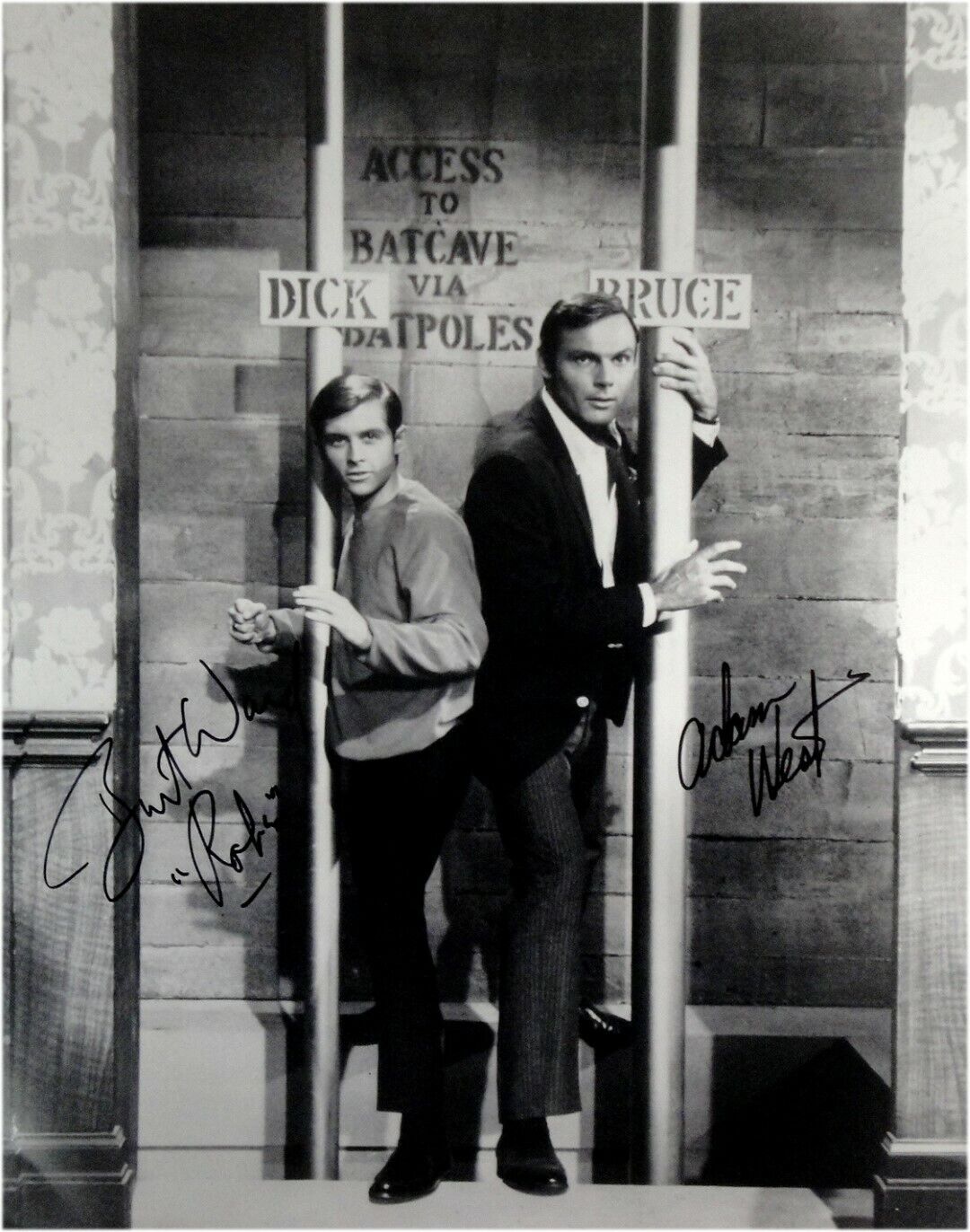 Adam West Burt Ward Dual Signed Autographed 16x20 Photo Poster painting Batman Robin Batpole JSA