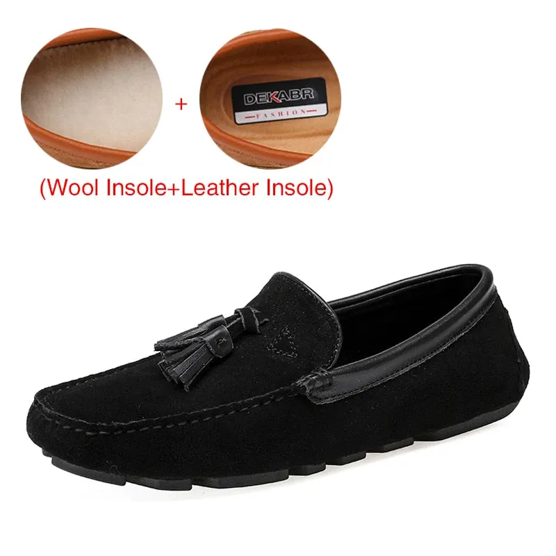 DEKABR Genuine Leather Men Shoes Spring Fashion Leather Men Loafers Flats New High Quality Casual Shoes For Men Driving Shoes