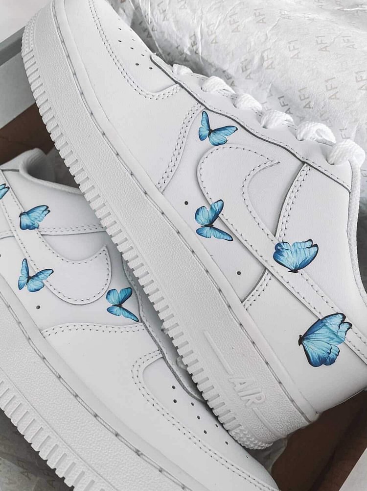 nike air force 1 blue butterfly
