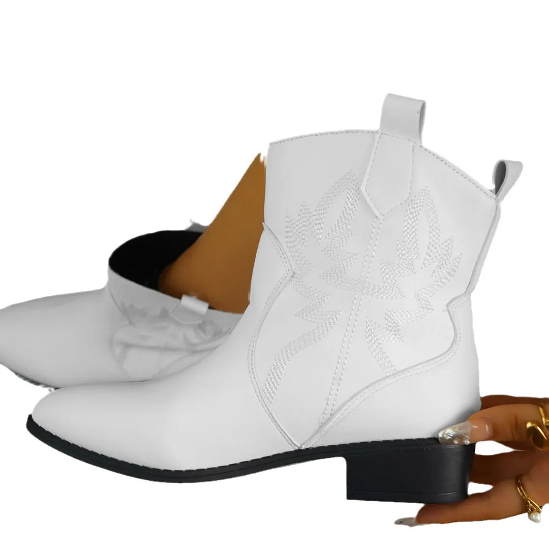 Churchf Churchf Boots National Retro Embroidery Fashion British Ankle Boots 2023 New Wish In Autumn And Winter