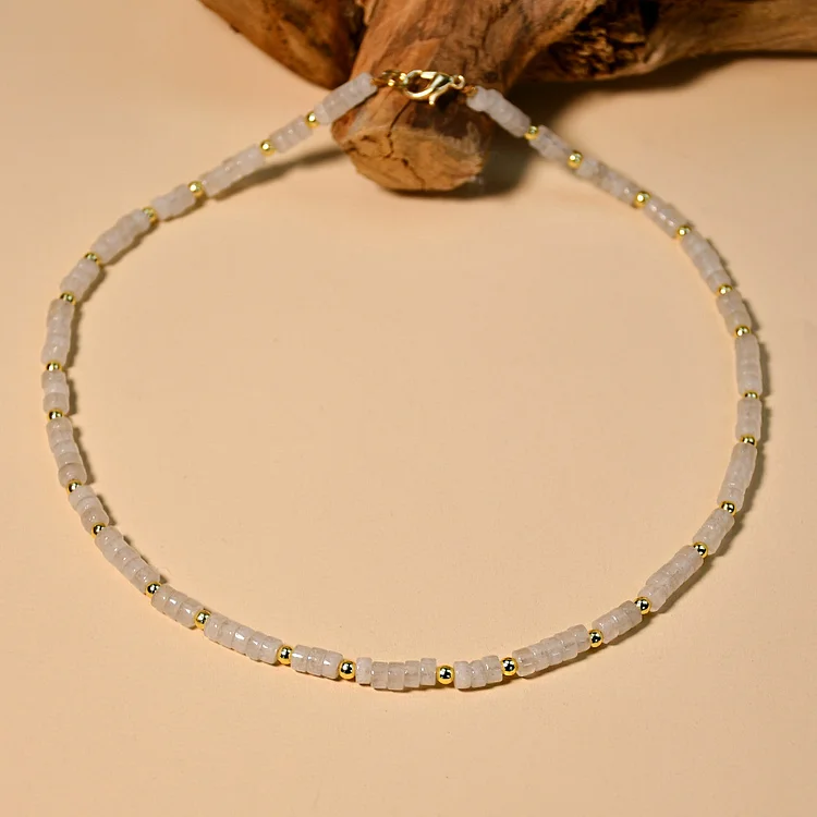 Ethnic Style Stone Splicing Beaded Necklace - yankia