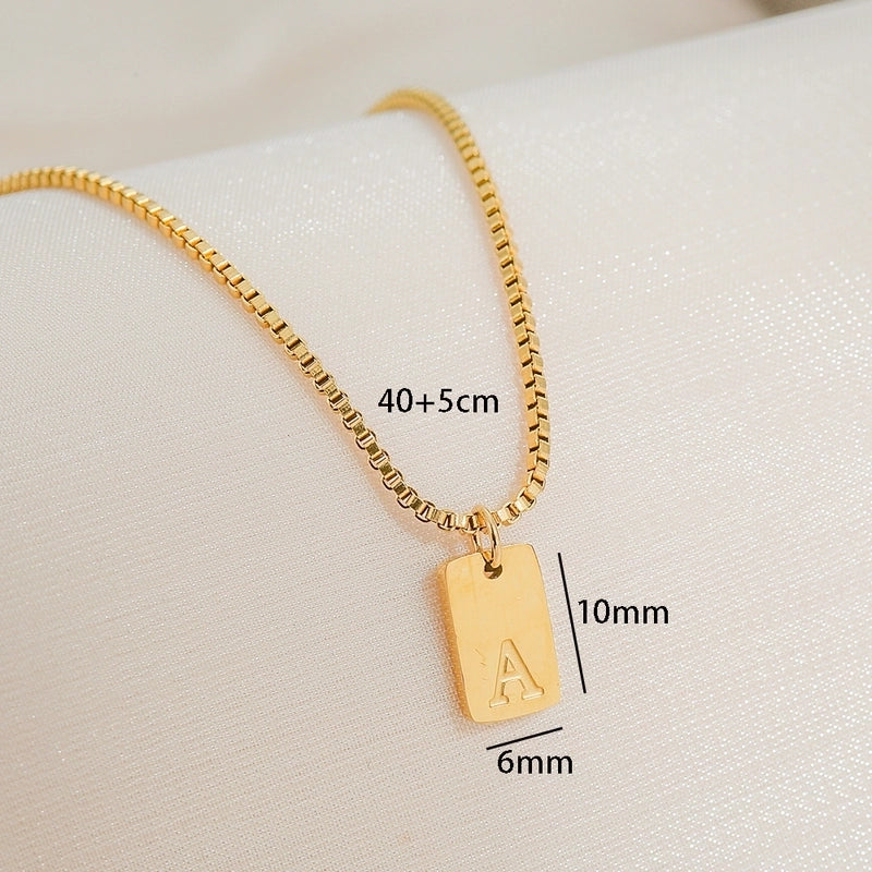 Minimalist Letter 304 Stainless Steel 18K Gold Plated Pendant Necklace