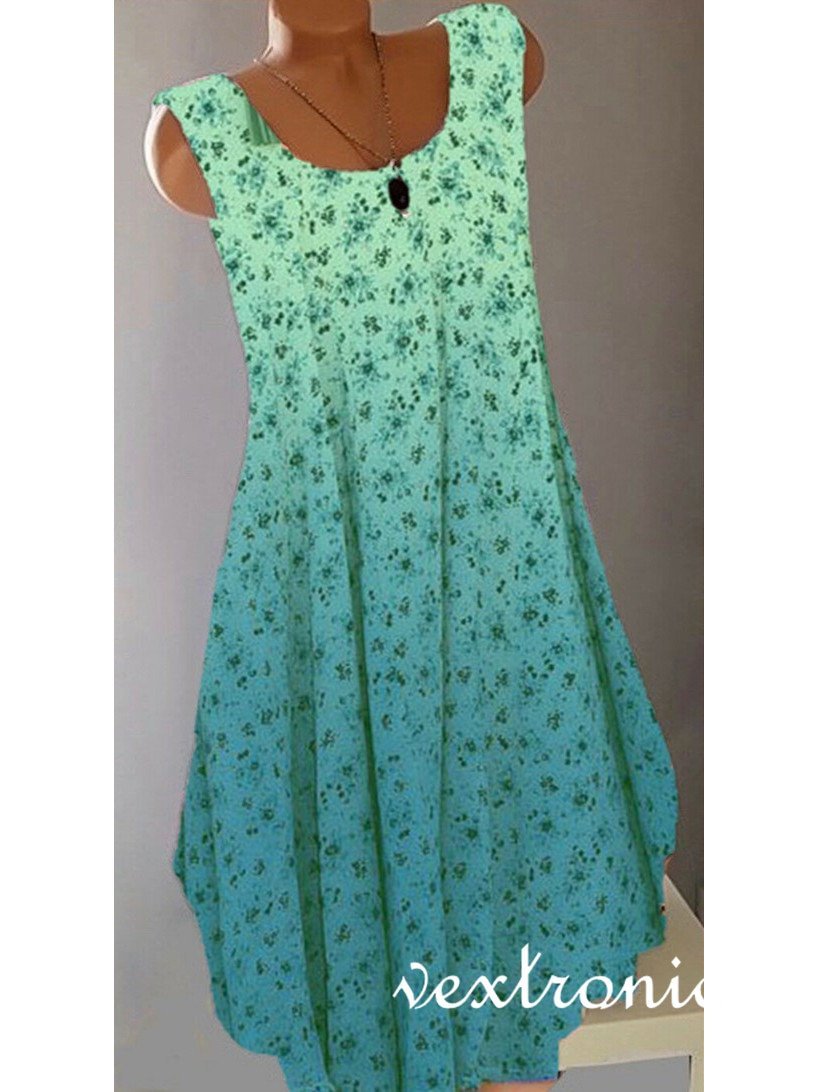 Women's Floral Printed Sleeveless Dresses Sundress