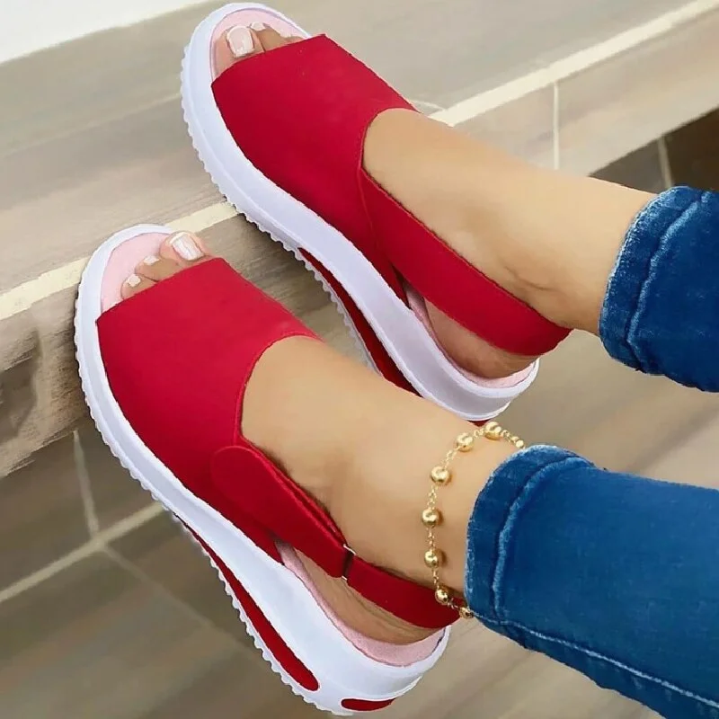Summer Women's Sandals Wedge Mid Heels Platform Sport Sandals Shoes Woman Peep Toe Women Casual Shoes Chaussures Femms Sandalias