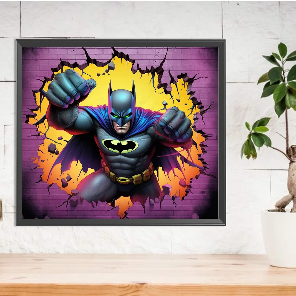 Diamond Painting - Full Round Drill - Batman Breaking Wall(Canvas|40*35cm)
