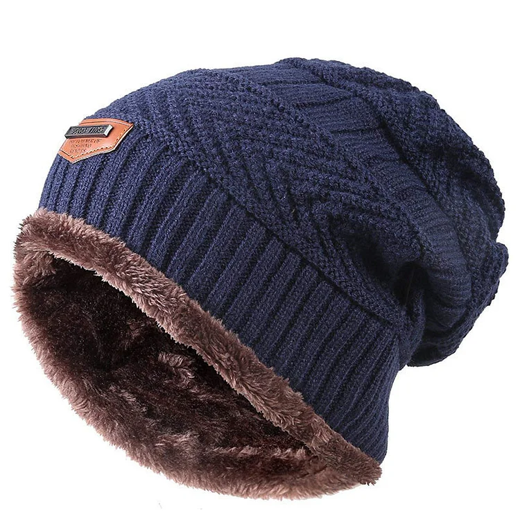 BrosWear Wool Thick Fleece Knitted Hat