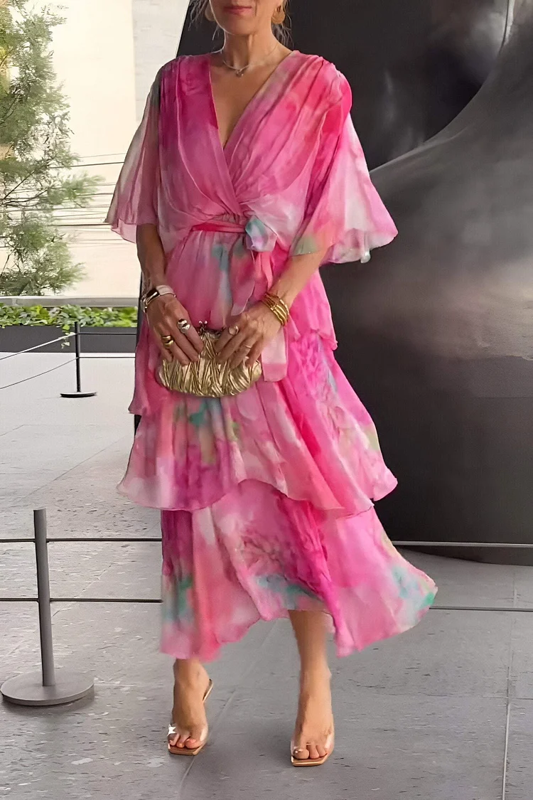 🎉🎉Festival sale 45% off - elegant chiffon dress with sleeves