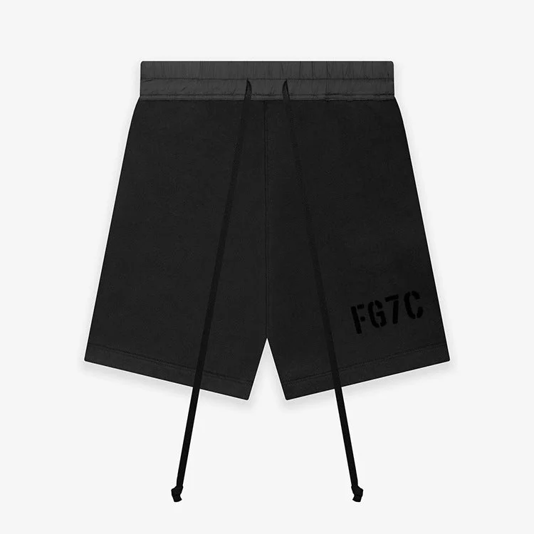Fog Fear of God Essentials Shorts Drawstring Ribbon Shorts Flocking Letter Fleece Shorts