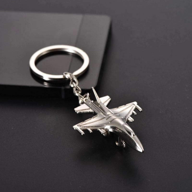 Modern Style Artistic Airplane Metal Unisex Bag Pendant Keychain