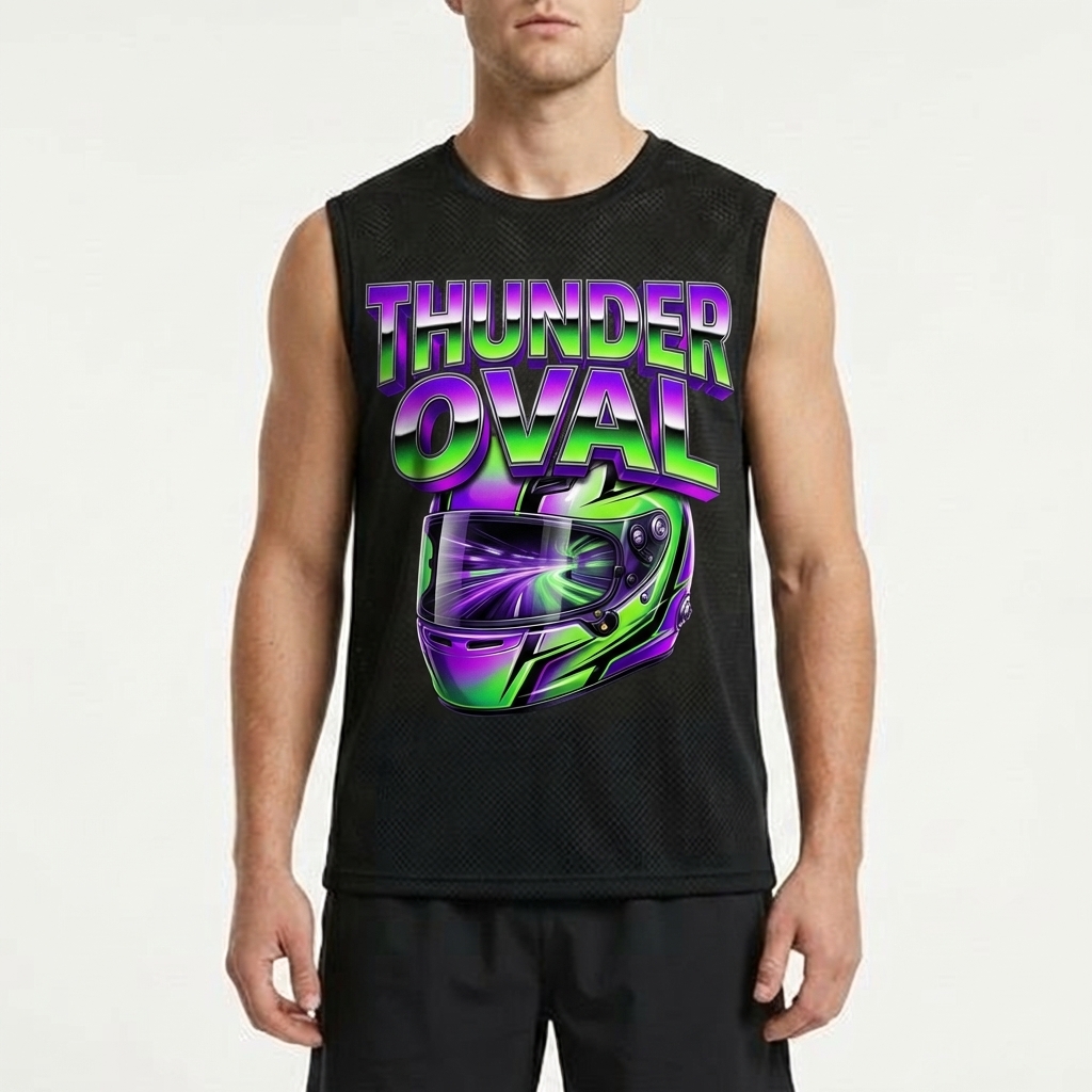  Men's American Racing-Inspired Casual Printed V-neck T-shirt Avantcool