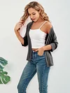 Open Front Solid Cardigan with 3/4 Sleeves, Elegant Spring/Summer Women's Clothing
