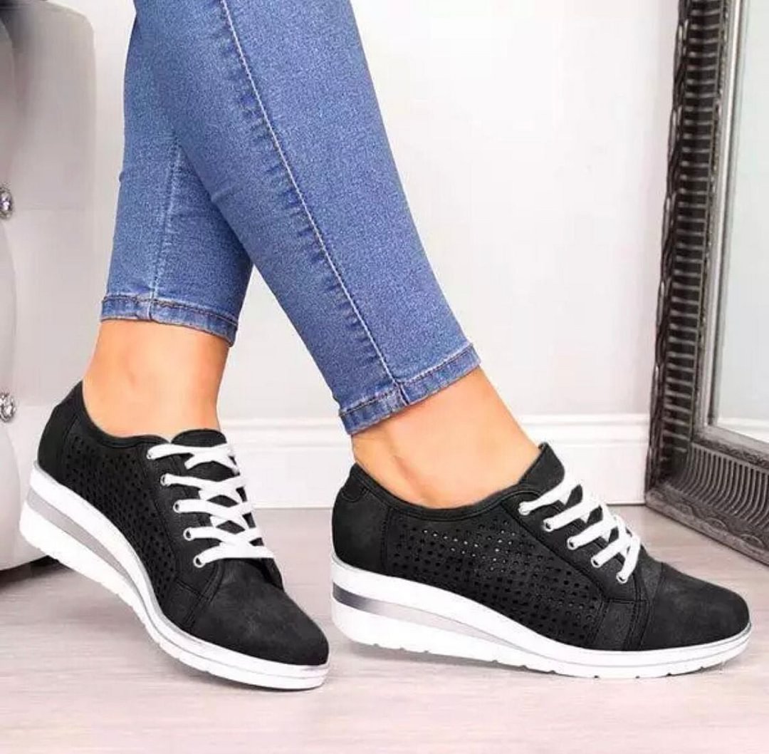 2021 Women Casual Flats Shoes Female Hollow Breathable Mesh Summer Women's Sneakers for Ladies Slip on Flats Loafers Lace Up