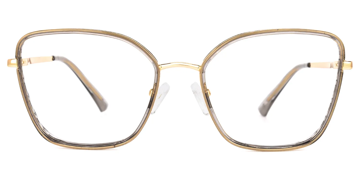Felissa Grau-Gold Cateye Brille Grau-Gold