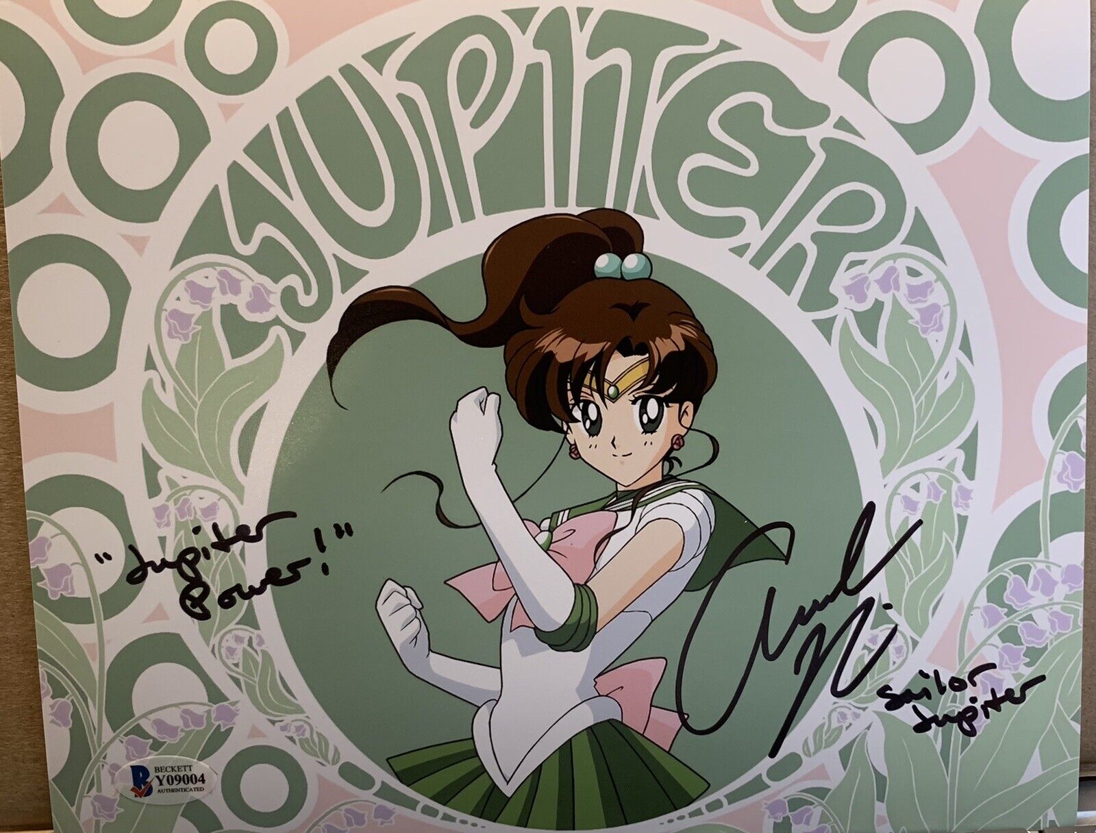 Sailor Jupiter signed 8x10 Amanda Miller Sailor Moon Beckett
