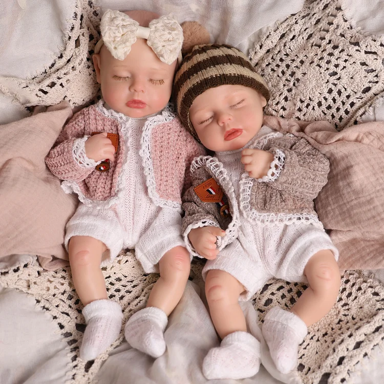 Babeside Lucy 12'' Realistic Silicone Sleeping Baby Little Infant Twins Emotional Comfort Companion