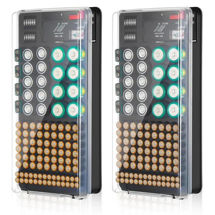 Battery Organizer and Tester with Cover, Holds 116 Batteries of Various Sizes, Includes a Removable Battery Tester