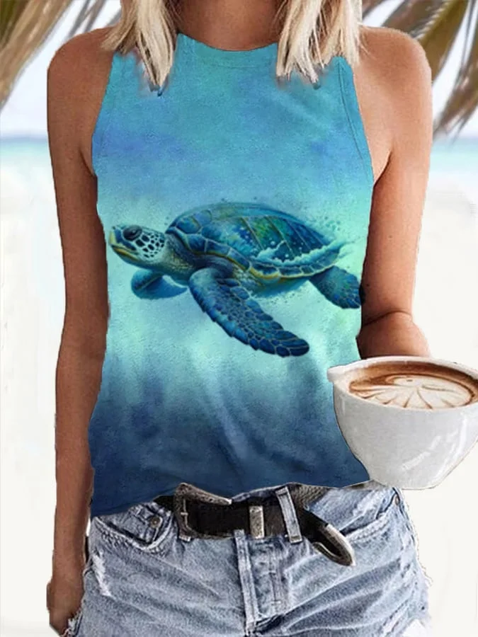 🔥Buy 3 Get 10% Off🔥Women's resort style marine life printed casual vest