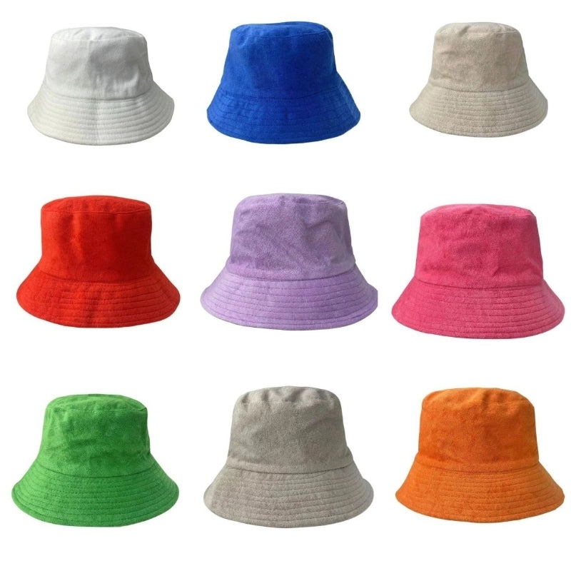 New Towel Fabric Fisherman Hat Solid Color Terry Fisherman Hat Tide Autumn And Winter Leisure Solid Color Fisherman Hat